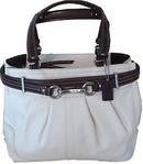 Coach Hampton White Leather Carryall Tote Style Handbag