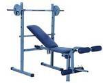 Weight Bench Press with Leg Curl Extensions