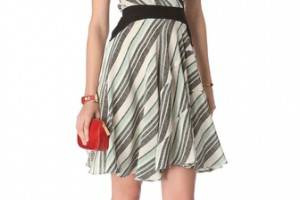 10 Crosby Derek Lam Tone Stripe Surplice Dress