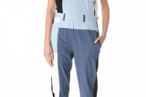 3.1 Phillip Lim Cut-Up Chambray Overalls