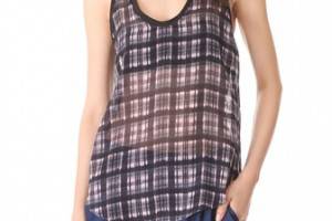 3.1 Phillip Lim Napped Plaid Combo Tank