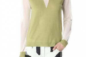 3.1 Phillip Lim Sheer Sleeve Sweater