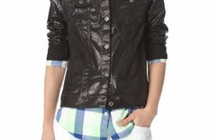 7 For All Mankind Moto Coated Denim Jacket