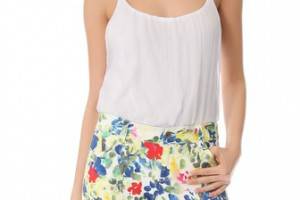 AIR by alice + olivia Shirred Tank Bodysuit