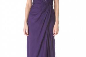 Alberta Ferretti Collection Chiffon Wraparound Cutout Gown