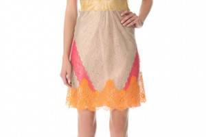 Alberta Ferretti Collection Lace Short Sleeve Dress