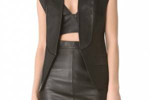 Alexander Wang Leather Cap Sleeve Vest