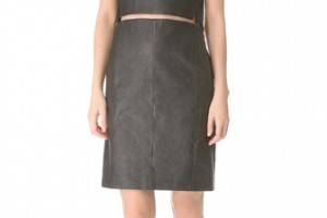 Alexander Wang Leather Cutout Fishline Dress