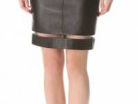 Alexander Wang Leather Fishline Pencil Skirt