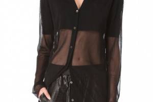 Alexander Wang Sheer Double Layer Cardigan