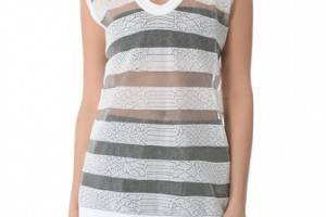 Alexander Wang Snakeskin Sheer Sweater Tank