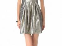 alice + olivia Ashley Metallic Dress