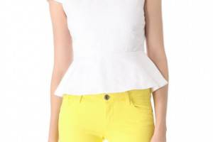 alice + olivia Boat Neck Peplum Top