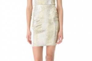 alice + olivia Bowen Metallic Strapless Dress