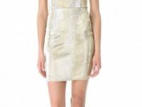 alice + olivia Bowen Metallic Strapless Dress