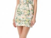 alice + olivia Bustier Tiered Floral Dress