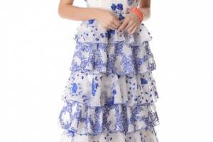 alice + olivia Dahlia Tiered Gown
