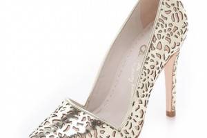 alice + olivia Dina Laser Cut Mirrored Pumps