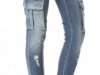 alice + olivia Distressed Cargo Jeans