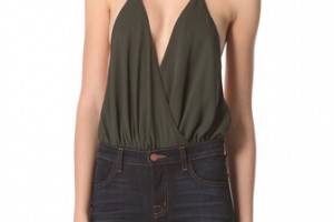 alice + olivia Draped Halter Bodysuit