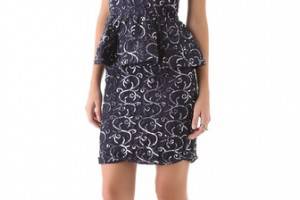 alice + olivia Elise Lace Peplum Dress