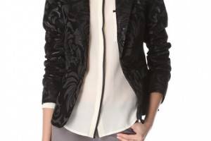 alice + olivia Elyse Brocade Blazer