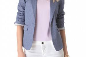 alice + olivia Elyse Chambray Blazer