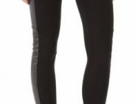 alice + olivia Front Zip Leggings with Leather Panels