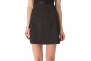 alice + olivia Leather Cap Sleeve Dress