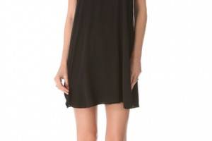 alice + olivia Low Back Dress with Leather Trim