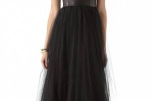 alice + olivia Ona Leather Bustier Gown
