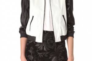 alice + olivia Raglan Sleeve Leather Jacket