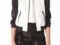 alice + olivia Raglan Sleeve Leather Jacket