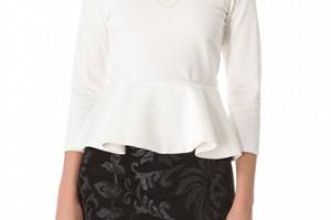 alice + olivia Regina Peplum Top