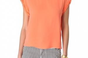 alice + olivia Rolled Sleeve Tunic Top