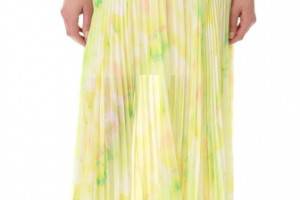 alice + olivia Shannon Pleated Maxi Skirt