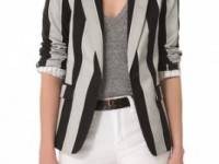 alice + olivia Striped Elyse Blazer