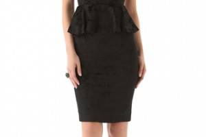 alice + olivia Yodi Square Neck Dress with Peplum