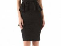 alice + olivia Yodi Square Neck Dress with Peplum