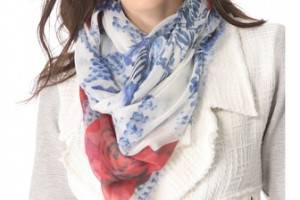 Athena Procopiou La Broderie de Fleurs Scarf