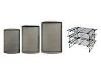 BakerEze 3-Pc. Cookie Pan Set with 3-Tiered Cooling Rack
