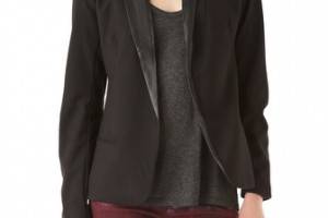 BB Dakota Zane Leather Lapel Blazer