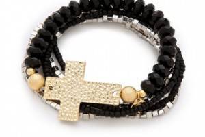 Belle Noel Beaded Cross Bracelet Set