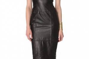 Black Halo Leather Jackie O Dress