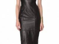 Black Halo Leather Jackie O Dress