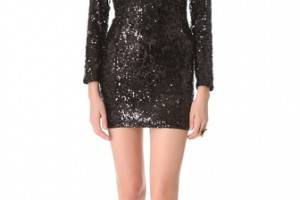 Blaque Label Sequined V Neck Dress