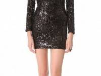 Blaque Label Sequined V Neck Dress