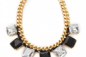 Bop Bijoux Oversized Leather Rock Necklace