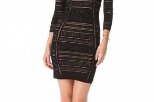 Catherine Malandrino Pointelle Deep V Dress