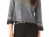 Chalayan Grey Line Intarsia Sweater